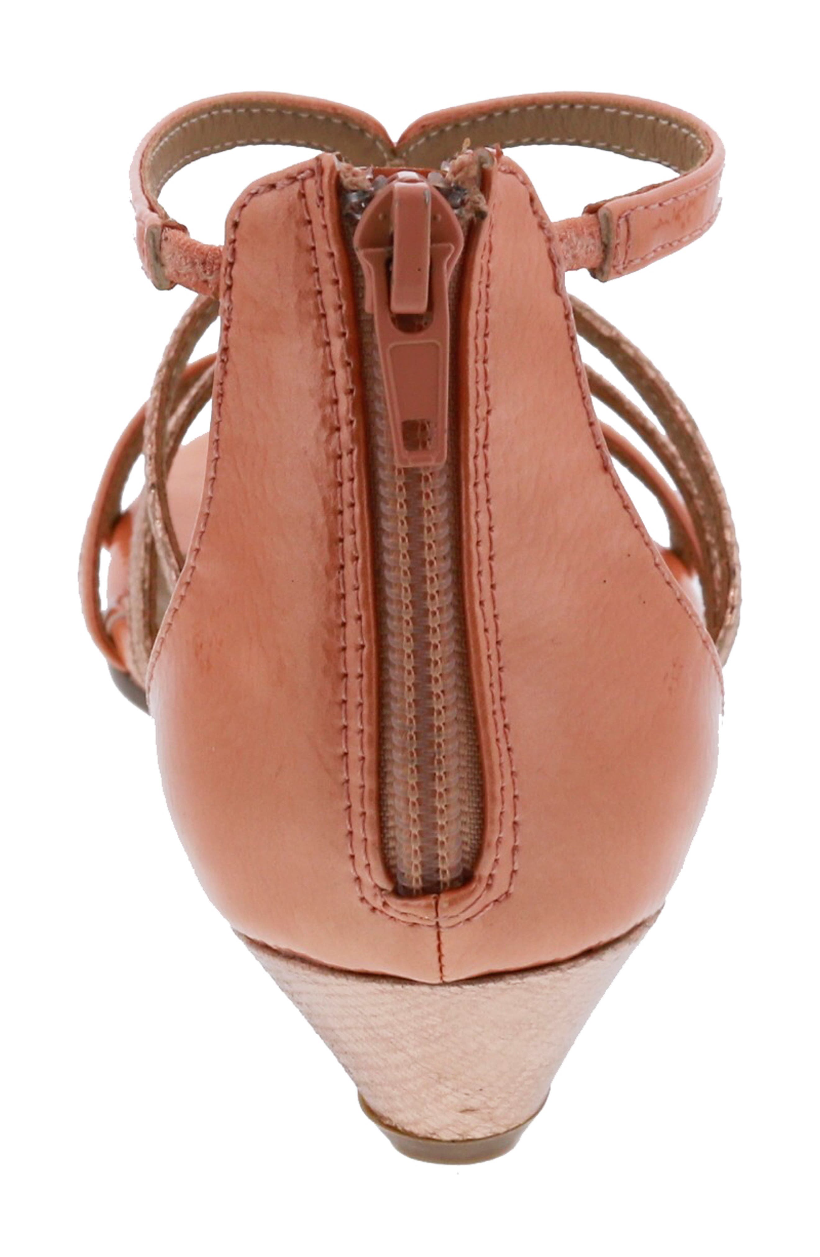 Gwen Wedge Sandal, Alternate, color, PEACH