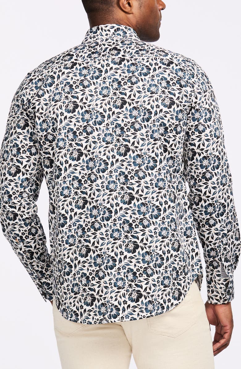 Robert Graham Floral Print Cotton Button-Up Shirt, Alternate, color, Blue Multi