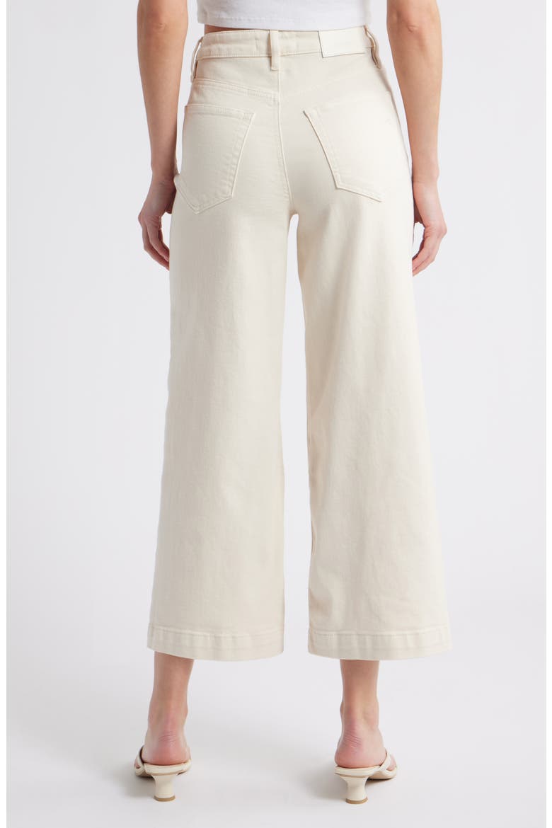 High Waist Crop Wide Leg Jeans, Alternate, color, CREAM