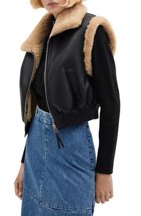 Faux Shearling Bomber Vest