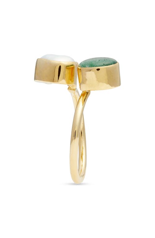 Ki-ele Pearl & Quartz Wrap Ring