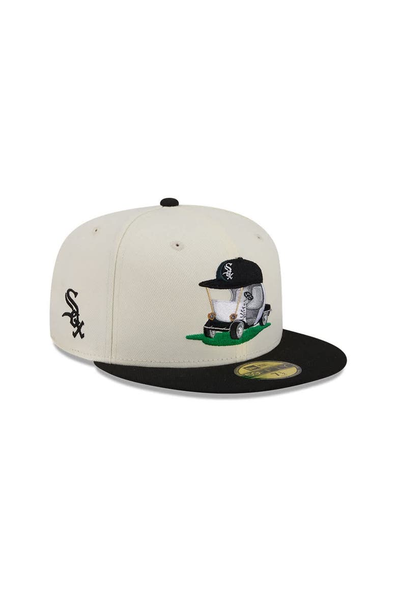 Men's New Era  Cream/Black Chicago White Sox Bullpen Cart 59FIFTY Fitted Hat, Main, color, Cream