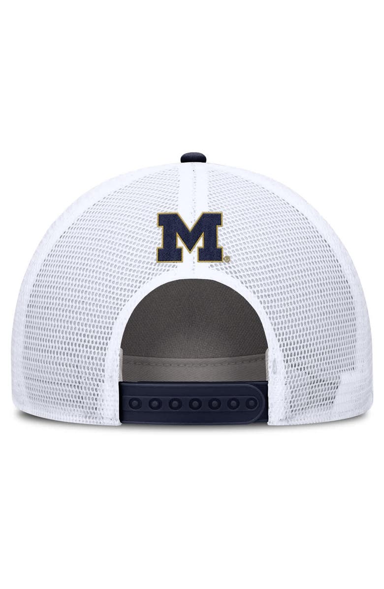 Jordan Brand Men's Jordan Brand Navy/White Michigan Wolverines 2025 On-Field Rise Patch Trucker Adjustable Hat, Alternate, color, Navy