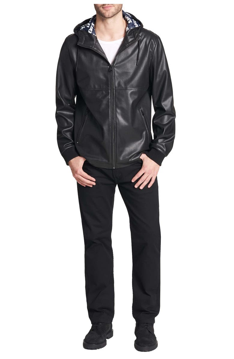 Levi's<sup>®</sup> Perforated Faux Leather Hoody Jacket, Alternate, color,