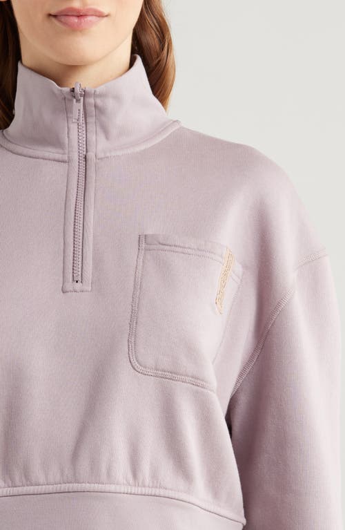 Shop Lunya Reversible Half Zip Sweatshirt In Dawning Mist