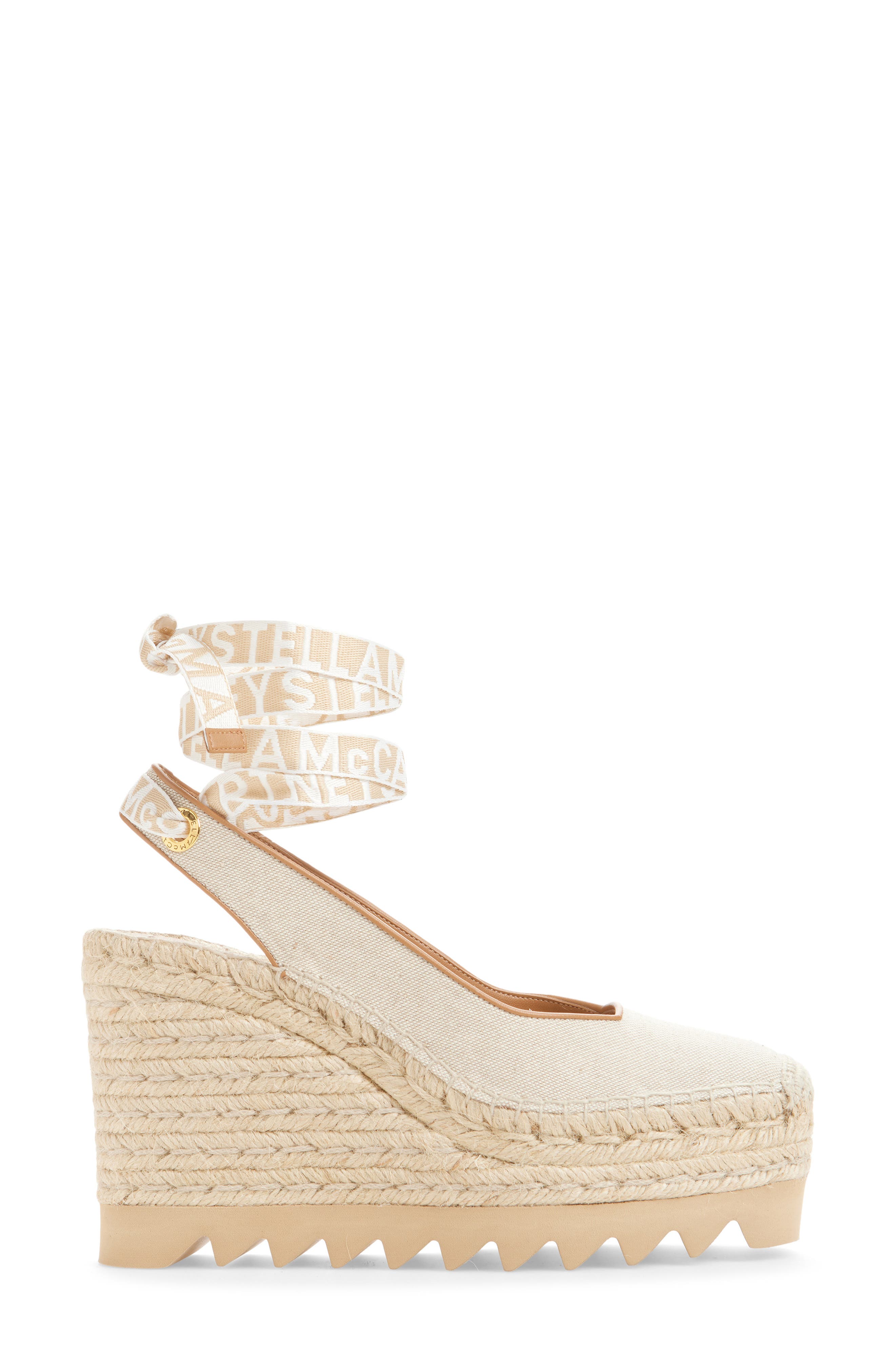 Stella McCartney Gaia Espadrille Wedge Slingback Pump, Alternate, color, Ecru