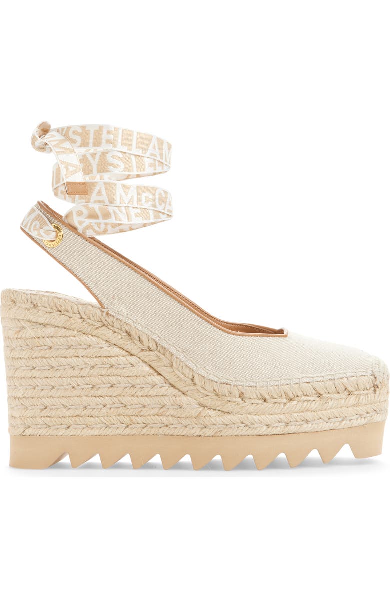Stella McCartney Gaia Espadrille Wedge Slingback Pump, Alternate, color, Ecru