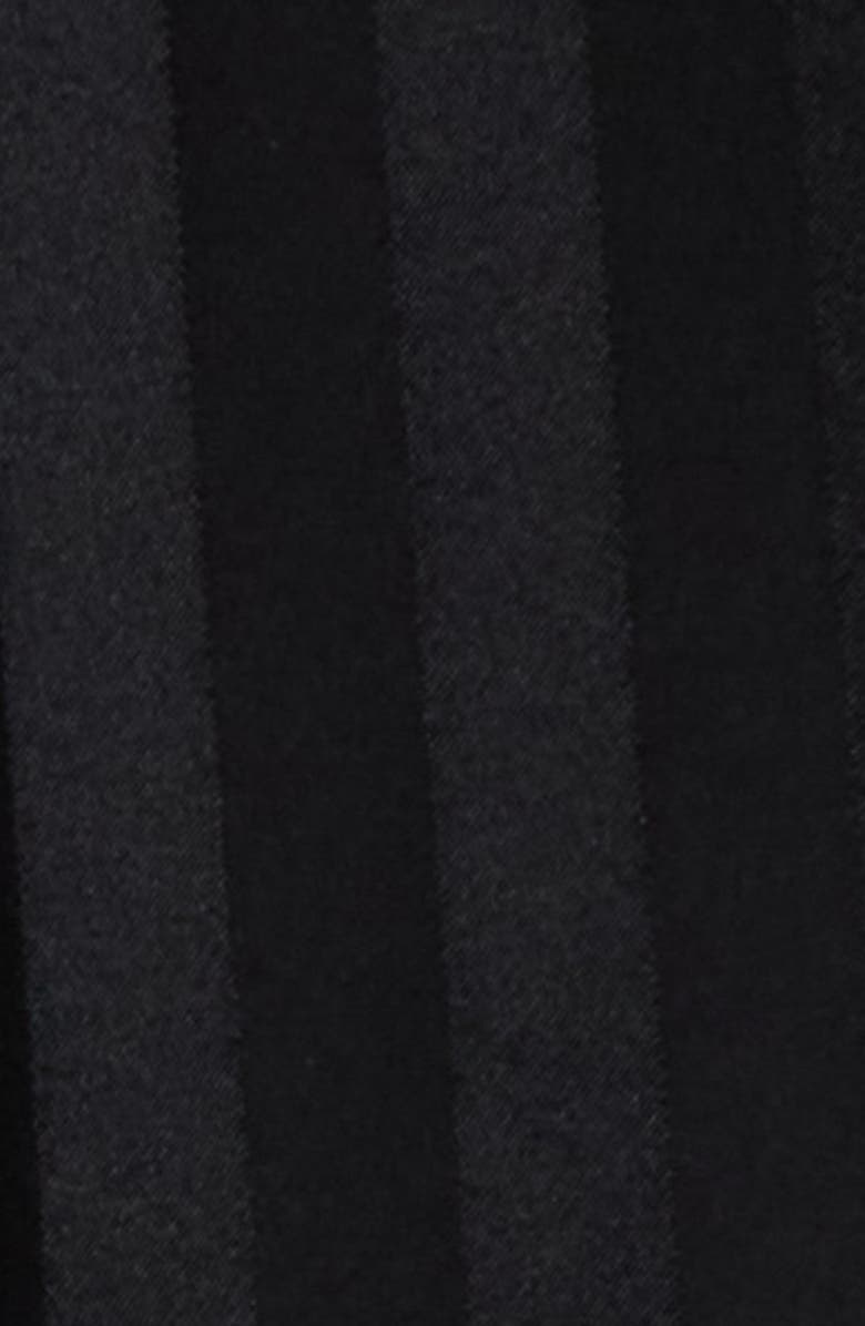 Lunya Stripe Washable Silk Button-Up Short Pajamas, Alternate, color, Immersed Black Jacquard