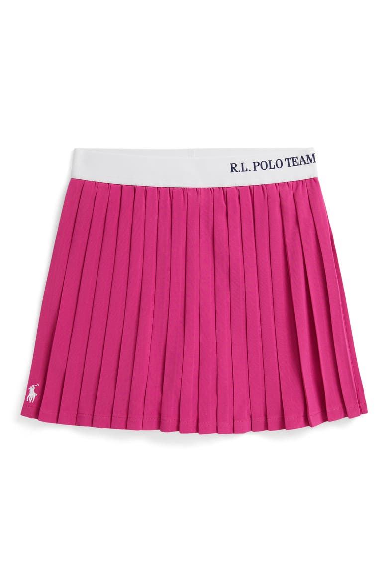 Kids' Polo Team Pleated Skirt, Main, color, COLLEGE PINK