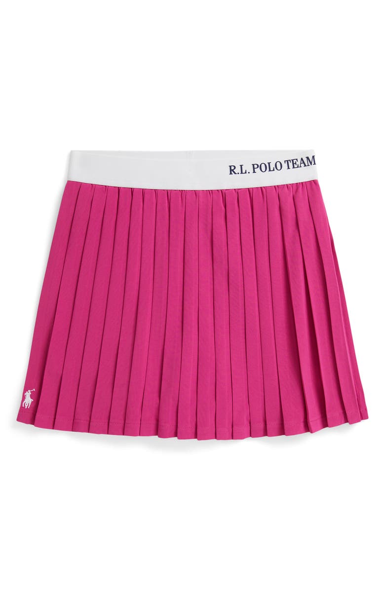Polo Ralph Lauren Kids' Polo Team Pleated Skirt, Main, color, College Pink
