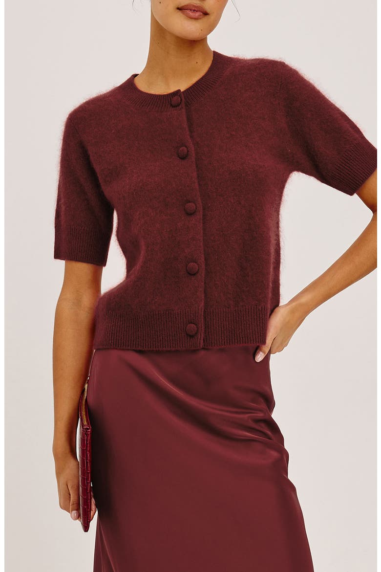 Roman Wool & Cashmere Cardigan, Main, color, CRIMSON