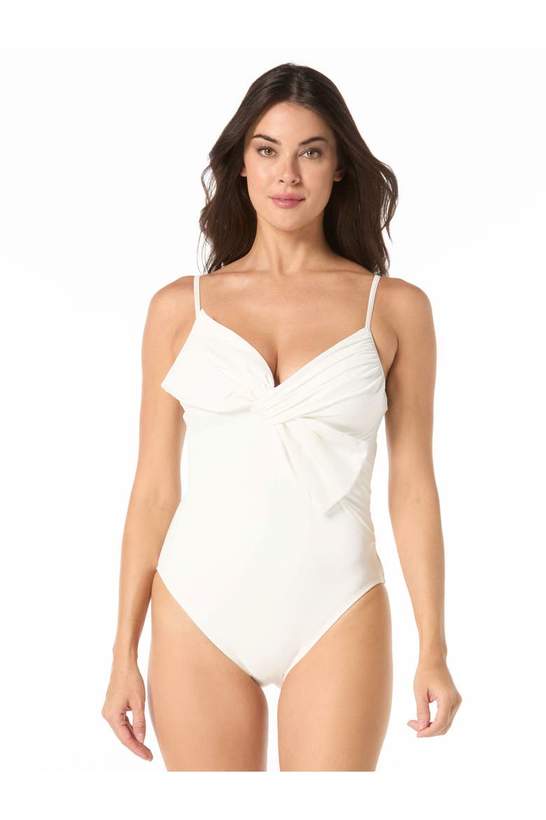 Bow One-Piece Swimsuit, Main, color, White