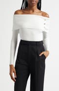 Elie Tahari The Imani Off the Shoulder Rib Sweater