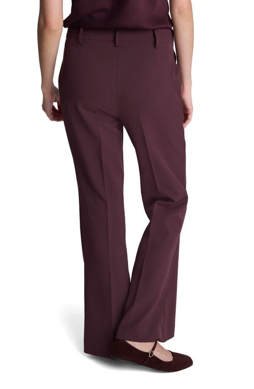 Kenneth Cole Luxe Twill Flare Leg Pant In Burgundy