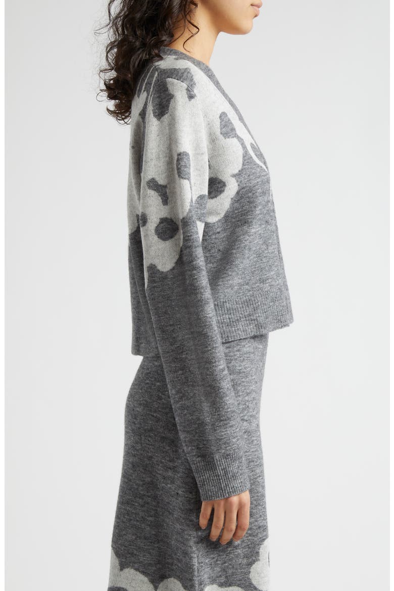 Puite Lammet Boxy Cardigan, Alternate, color, LIGHT GREY OFF-WHITE