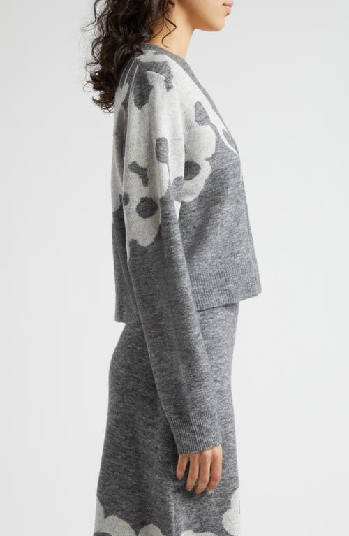 Marimekko Puite Lammet Boxy Cardigan In Light Grey Off-white