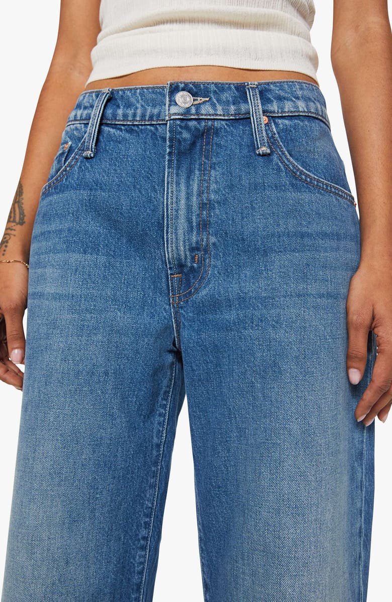 MOTHER Lil' Dodger Flood Jeans, Alternate, color, Green Thumb