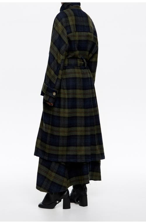 Bimba Y Lola Checked Double-face Double-breasted Coat In Blue