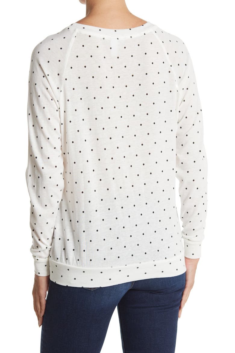 Print Slouchy Pullover Top, Alternate, color, IVORYBLCKP