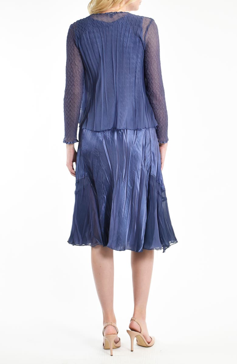 Komarov Charmeuse Dress with Chiffon Jacket, Alternate, color, 