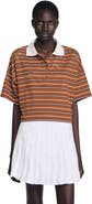 SANDRO Striped rhinestone polo