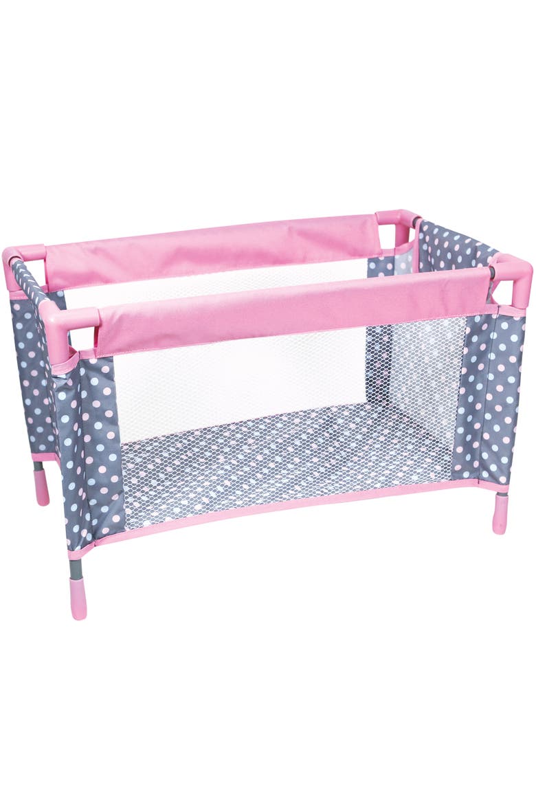 16 Inch Baby Doll Playset, Pink Blue Polka Dot, Umbrella Stroller, Handbag, Alternate, color, Multicolored