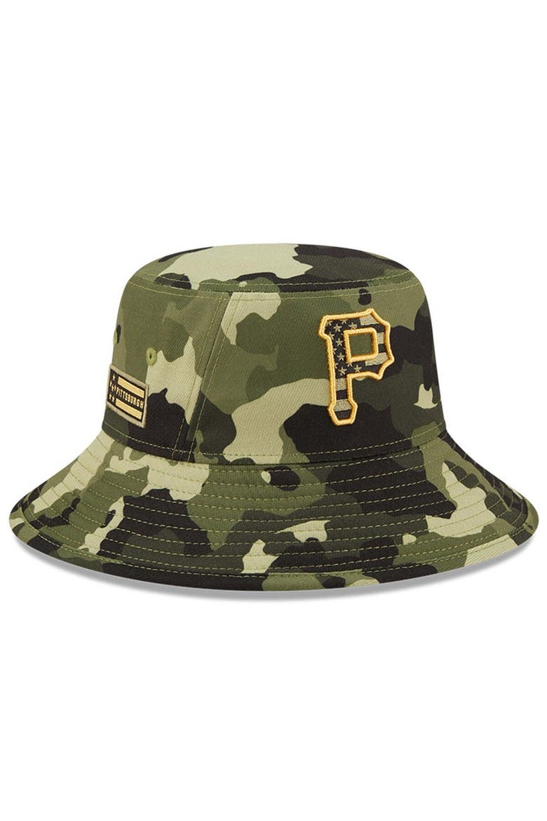 Men's New Era Camo Pittsburgh Pirates 2022 Armed Forces Day Bucket Hat, Main, color, Camo