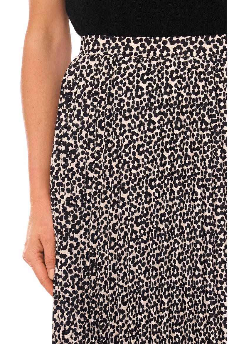 Floral Dot Pleated Skirt, Alternate, color, BIRCH