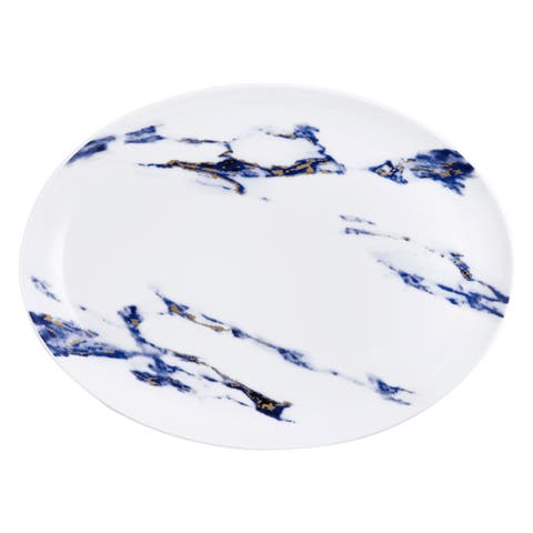 Marble Azure 14 Inch Oval Platter
