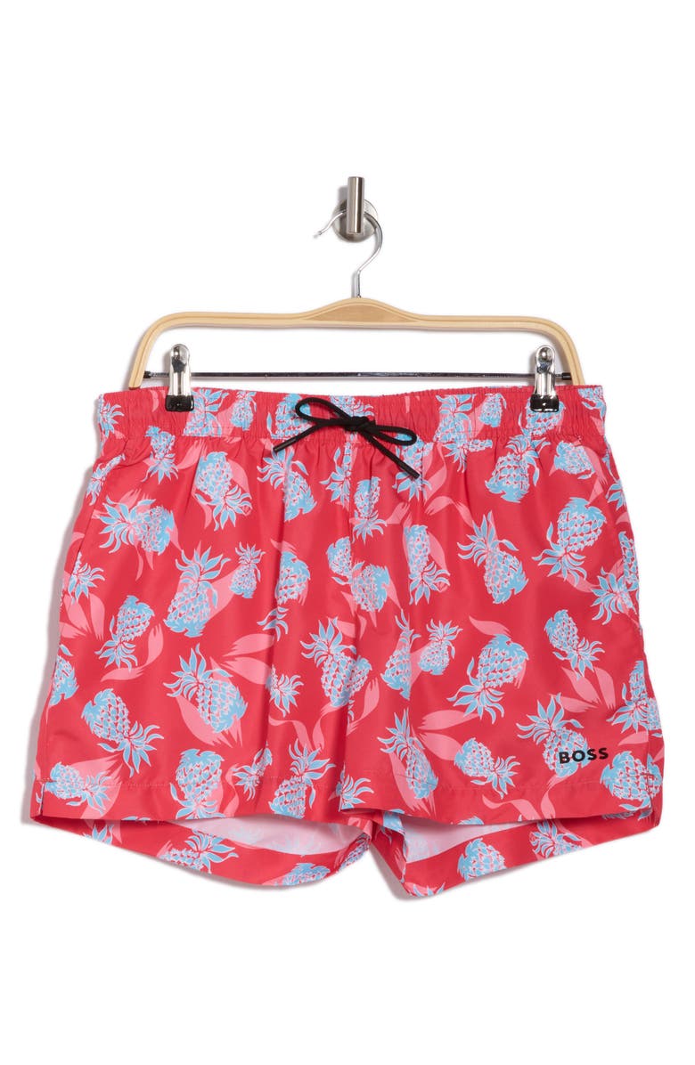 BOSS Ery Swim Trunks, Alternate, color, Dark Pink