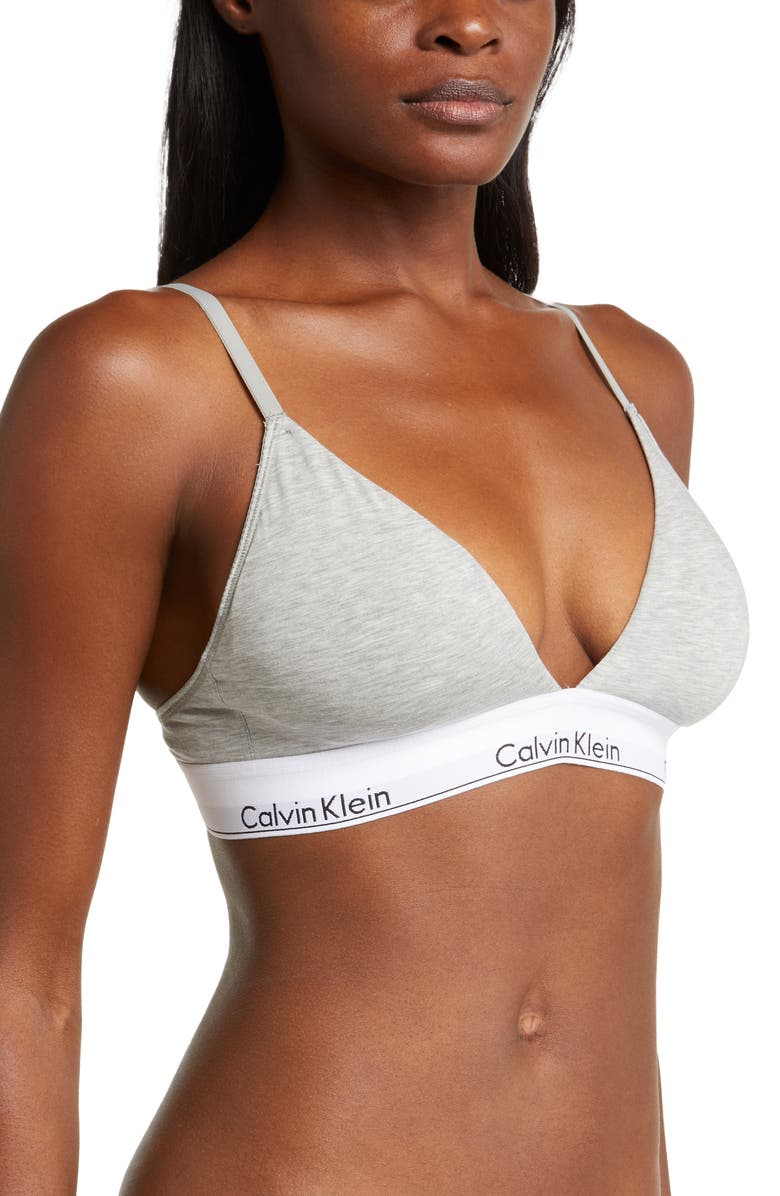 Calvin Klein Modern Cotton Collection Lightly Lined Cotton Blend Triangle Bralette, Alternate, color, 