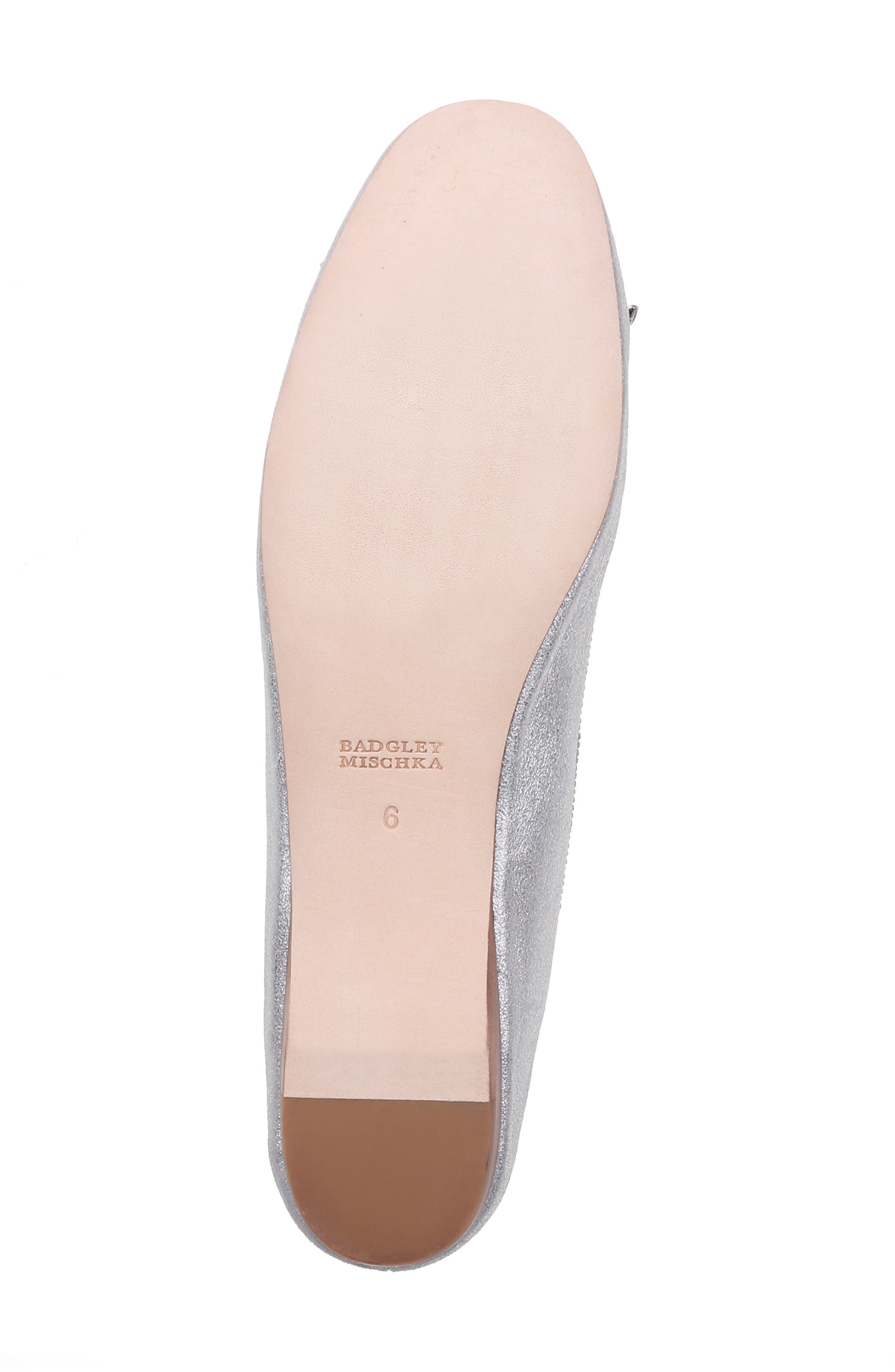 Badgley Mischka Pippa Crystal Foldable Flat, Alternate, color, SILVER METALLIC SUEDE