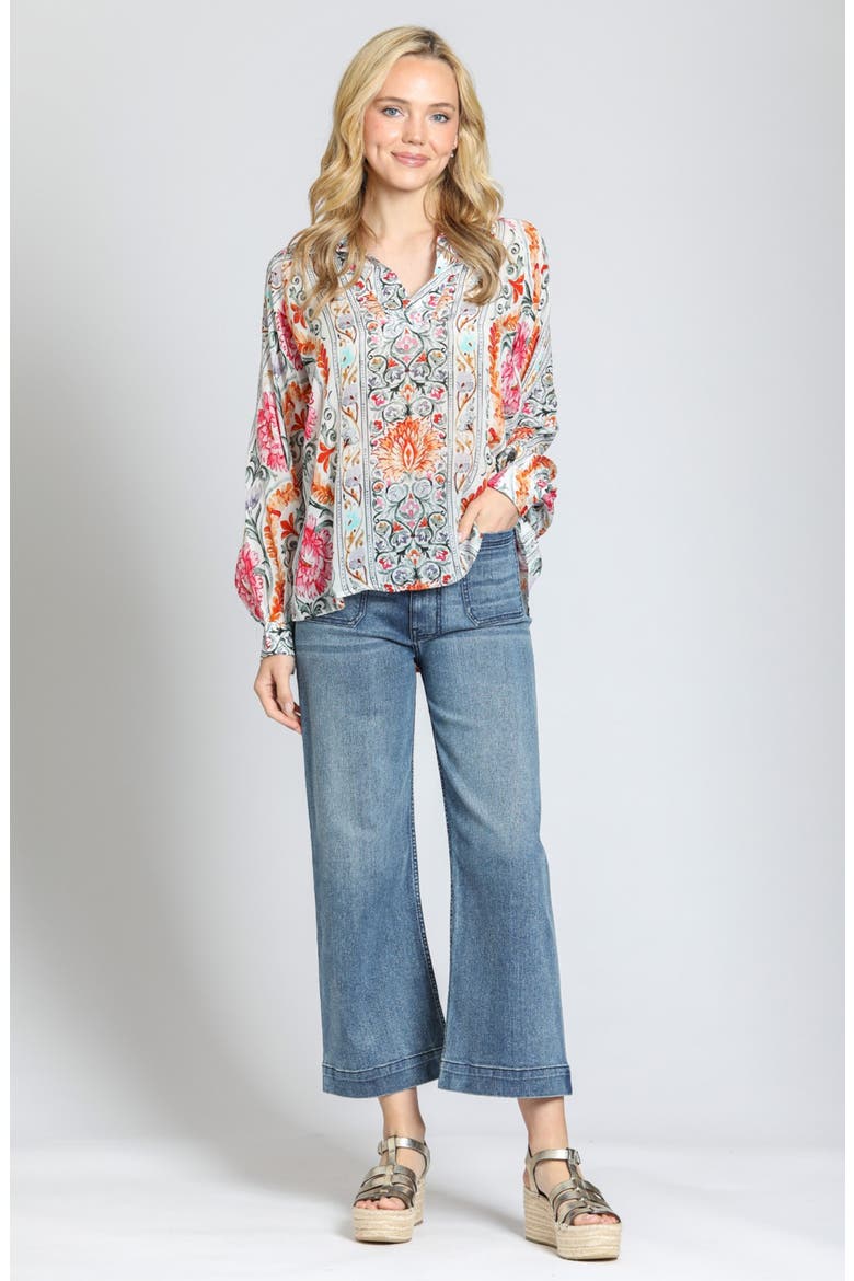 Paisley Floral Top, Alternate, color, PINK MULTI