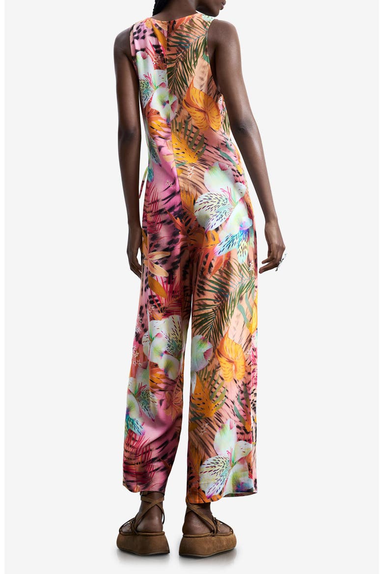 Tropical Print Wide Leg Jumpsuit, Alternate, color, PINK
