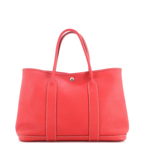 Pre-owned Hermes  Hermes Garden Party Tote Leather 36 In Red