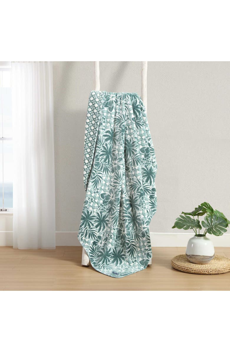 Tommy Bahama Laniaki Fronds Throw Blanket, Alternate, color, Green