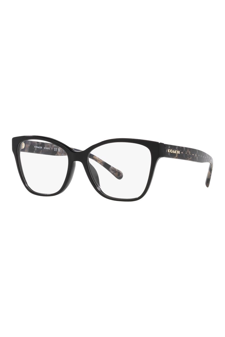 54mm Square Optical Glasses, Alternate, color, BLACK