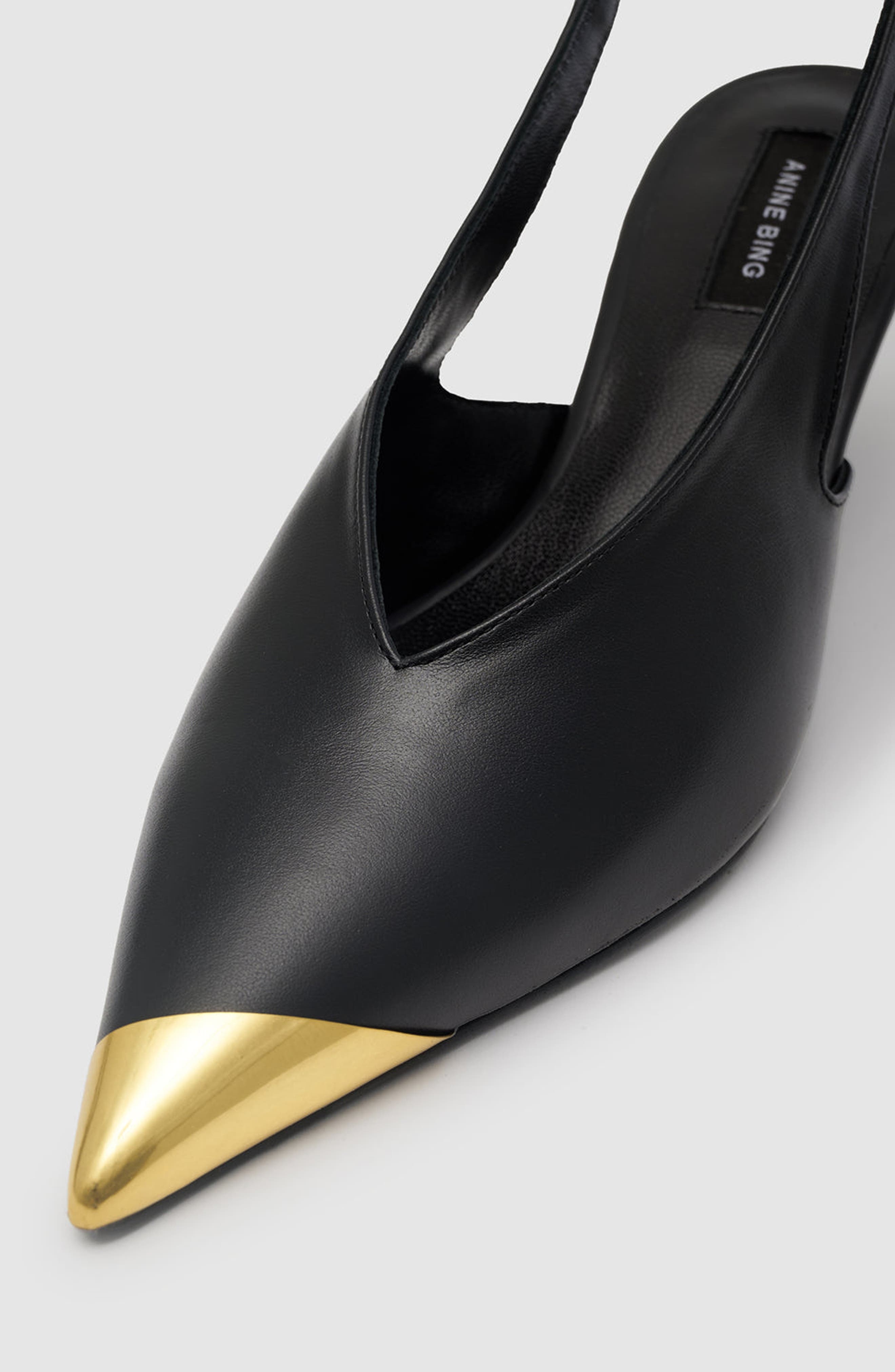 Nelly Metal Toe Slingback Heel, Alternate, color, Black