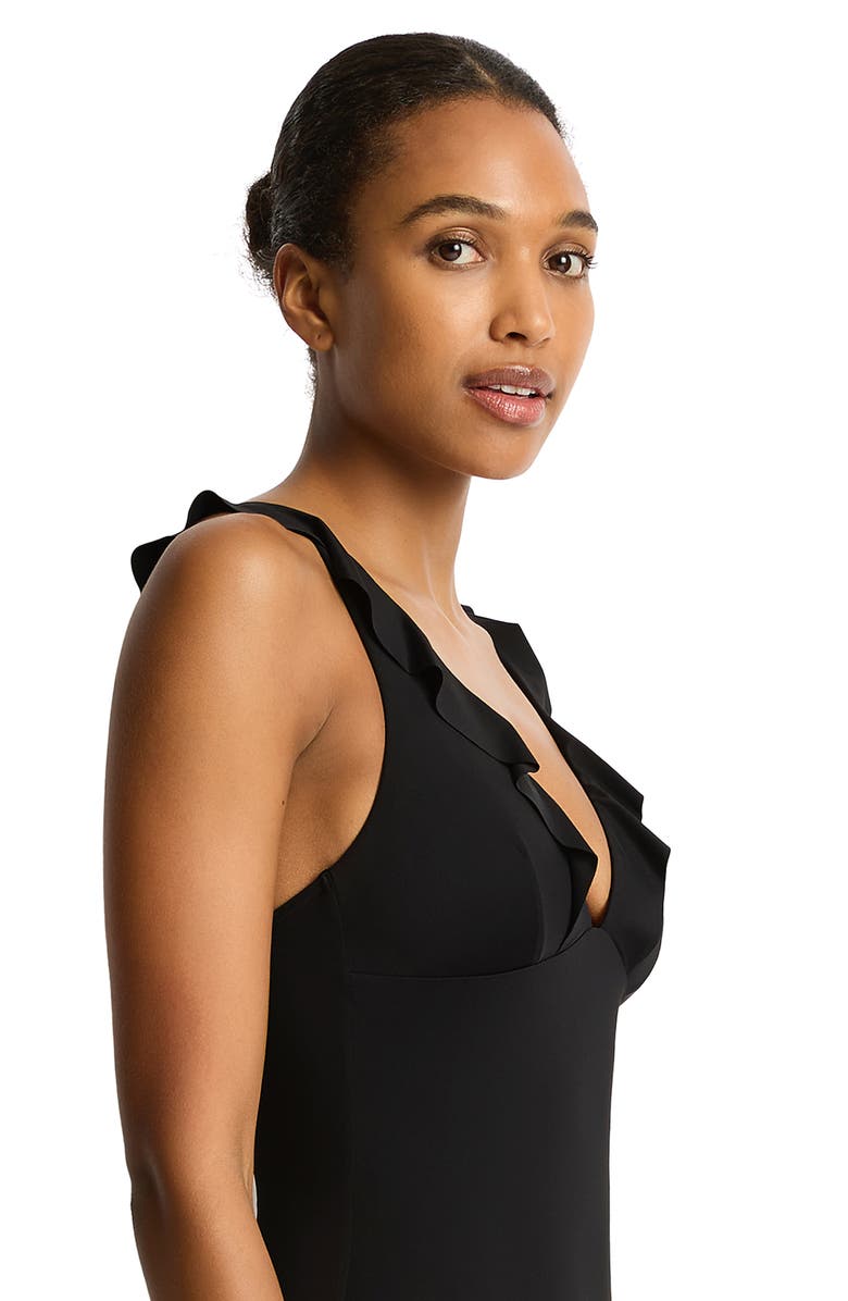 Sea Level Frill One-Piece Swimsuit, Alternate, color,
