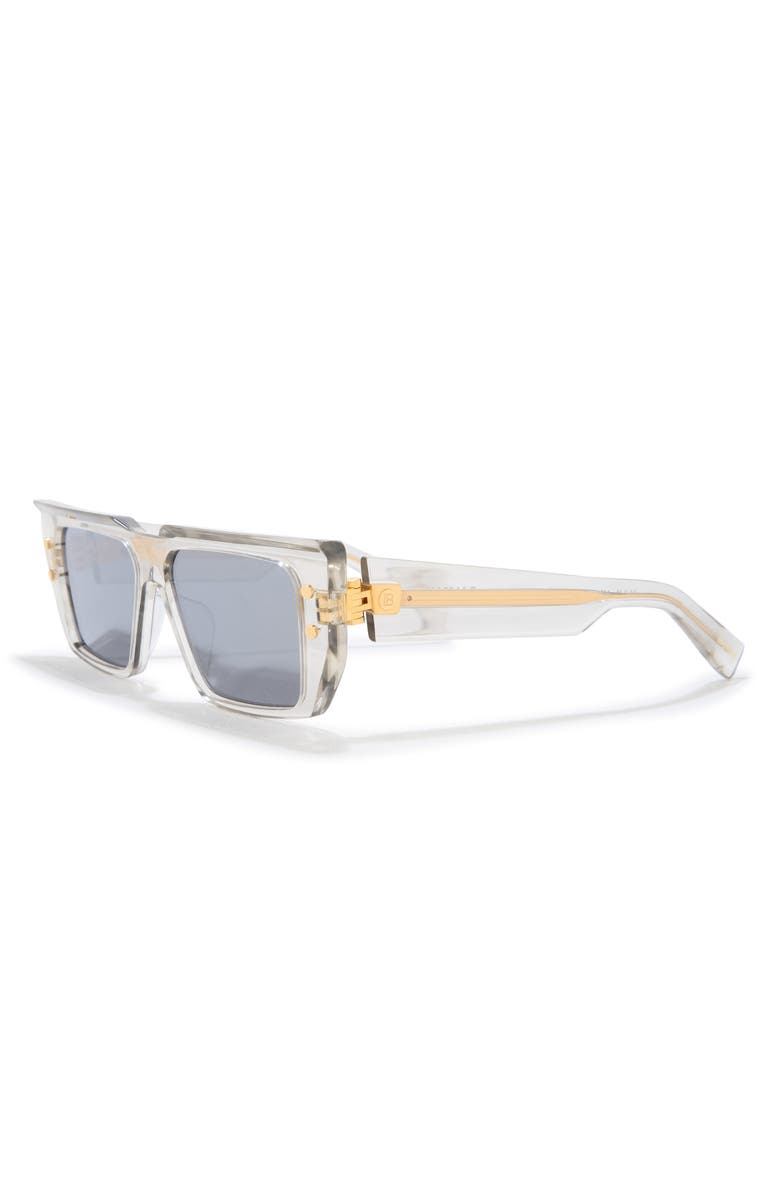 Balmain 54mm Novelty Square Sunglasses, Alternate, color, Crystal Crystal Grey