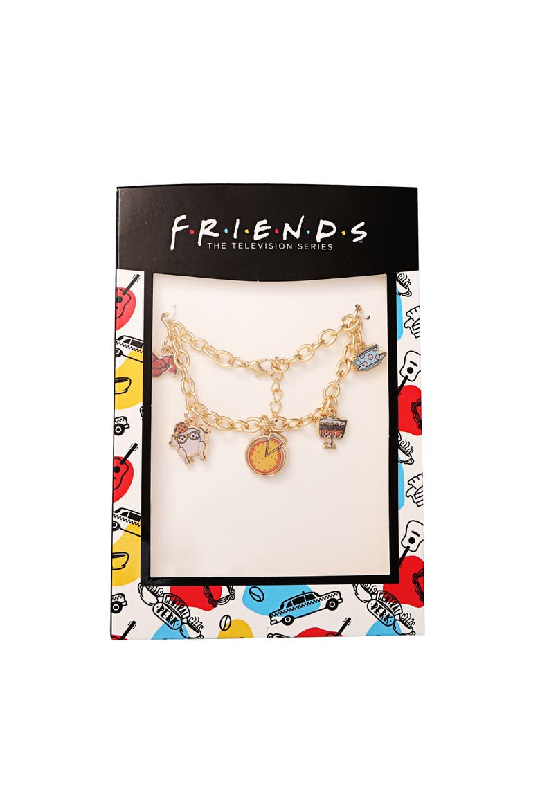 Fashion Charm Bracelet, 5 Charms, 7" + 1" Extender, Alternate, color, Gold