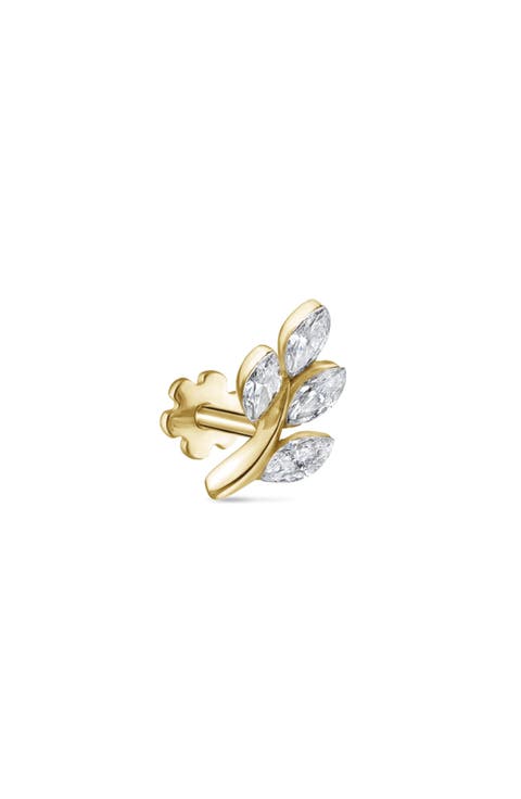 Diamond Vine Threaded Stud Earring