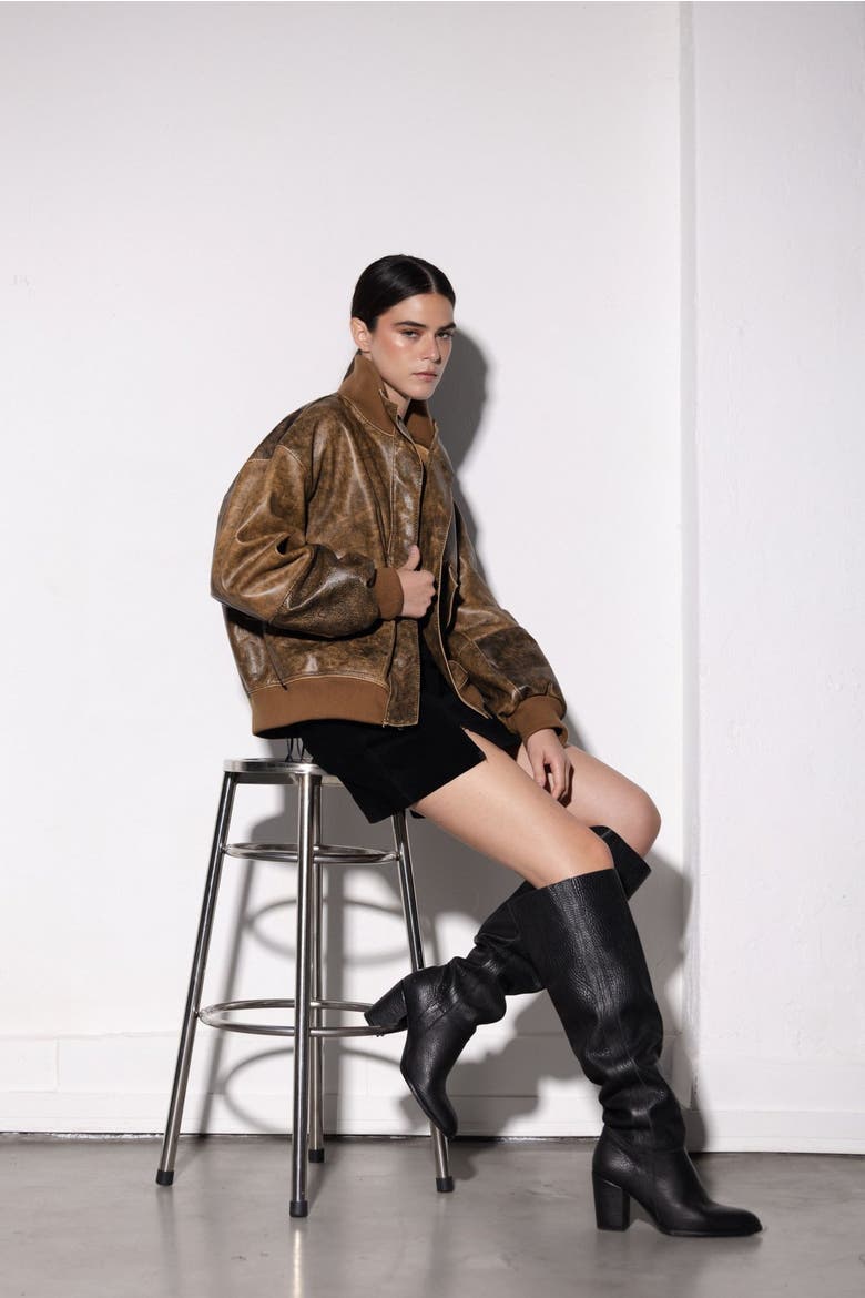 Natura Vintage Leather Jacket, Alternate, color, Vintage