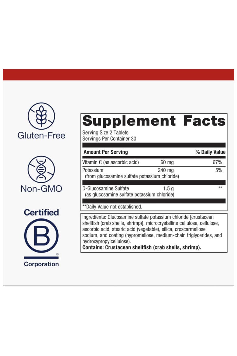Glucosamine Sulfate Joint Health Mobility Support Tablets 60 Tablets, Alternate, color, None