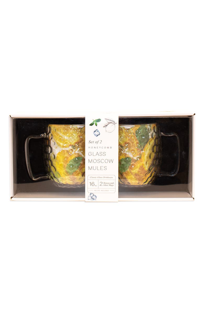 Silver One International Set of 2 Honeycomb Moscow Mule Glasses, Alternate, color, 