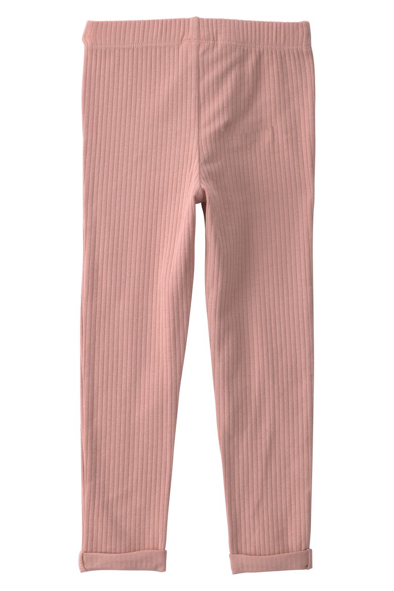 Kids' Set of 2 Assorted Stretch Organic Cotton Leggings, Alternate, color, PINK FLORAL