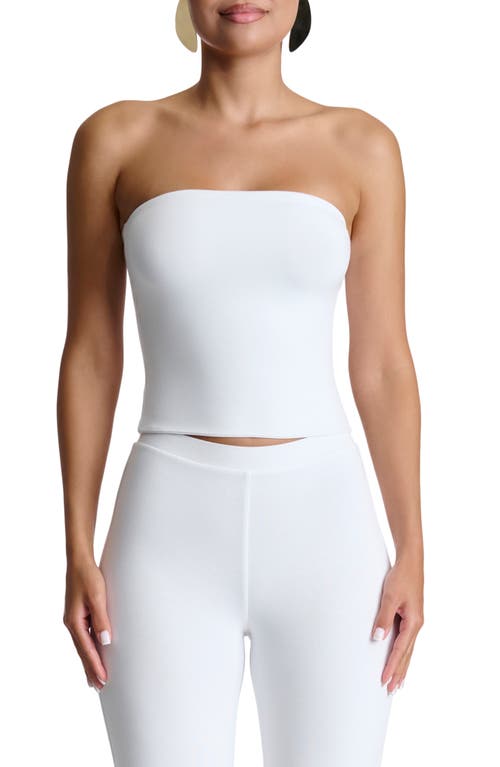 Naked Wardrobe Smooth Crop Tube Top In White