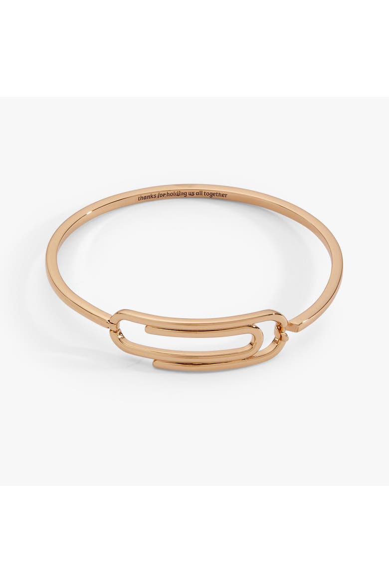 Thanks For Holding Us All Together' Paperclip Tension Bangle, Main, color, Gold