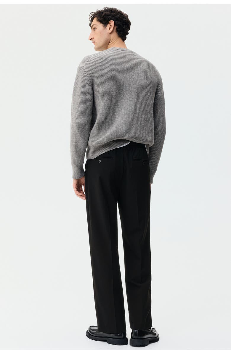 H&M Relaxed Fit Trousers, Alternate, color, Black