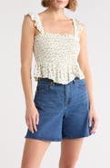Vigoss Floral Smocked Tank